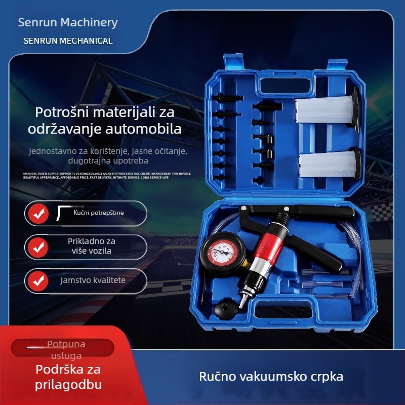 Ručna vakuumska pumpa za zamjenu kočionog tekućine - metalna konstrukcija, težina 1,5 kg, marka Senrun, model Manual vacuum pump