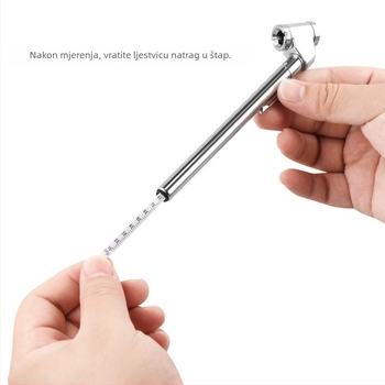 Dvostrani metalni manometar za tlak u gumama, SMT 1203, raspon 10–120 PSI, točnost 2 PSI, jedinice PSI/KPA/BAR, materijali: cinkovog legura, nehrđajući čelik, ABS, za automobile