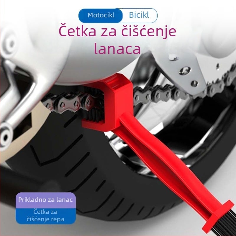 Četka za čišćenje lanaca bicikla TY-25, trostruka četka za čišćenje s kvadratnom glavom, brenda JH, za opću upotrebu