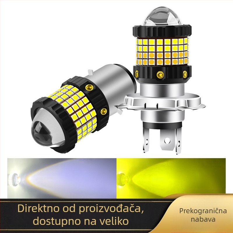 LED svjetla za automobile i motocikle, dvobojna bijelo-žuta, modeli H4/H6/BA20D12-80V, visoka svjetlost