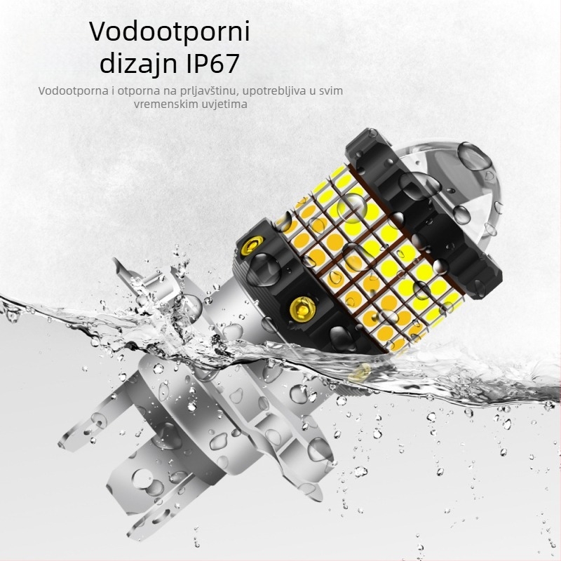 LED svjetla za automobile i motocikle, dvobojna bijelo-žuta, modeli H4/H6/BA20D12-80V, visoka svjetlost