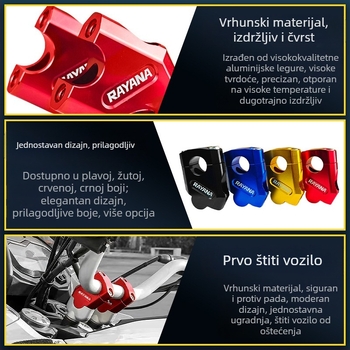 Podizač upravljača 22 mm, CNC obrađena aluminij, podiže i pomiče upravljač unatrag