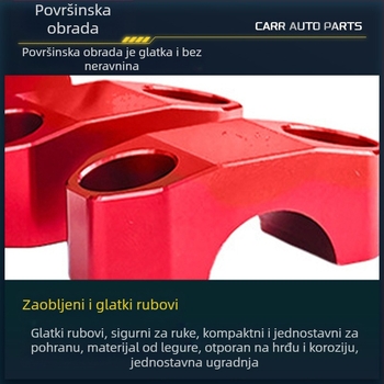 Podizač upravljača 22 mm, CNC obrađena aluminij, podiže i pomiče upravljač unatrag
