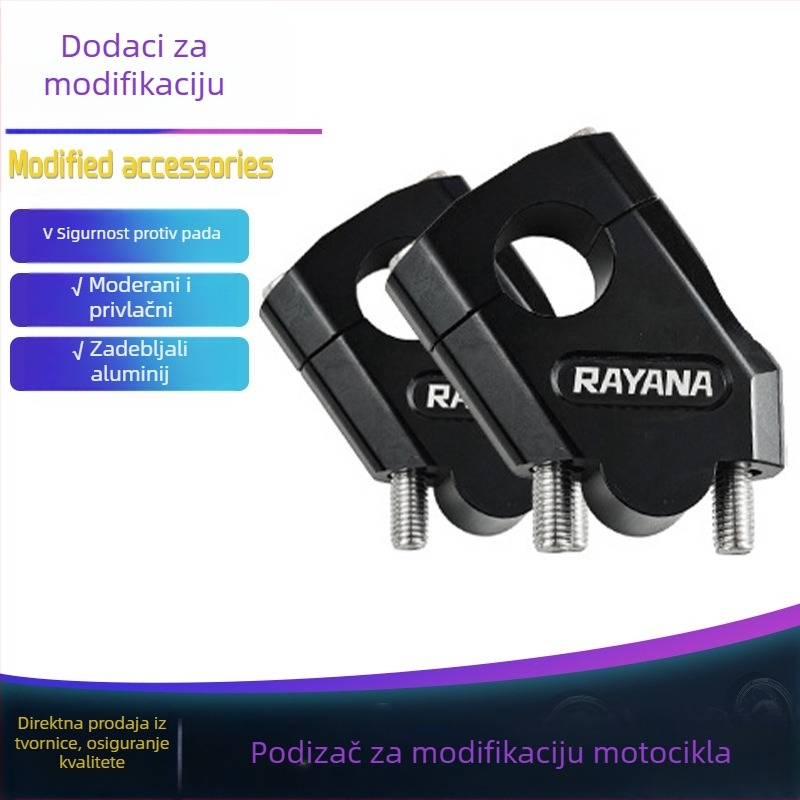 Podizač upravljača 22 mm, CNC obrađena aluminij, podiže i pomiče upravljač unatrag