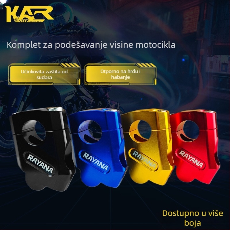 Podizač upravljača 22 mm, CNC obrađena aluminij, podiže i pomiče upravljač unatrag