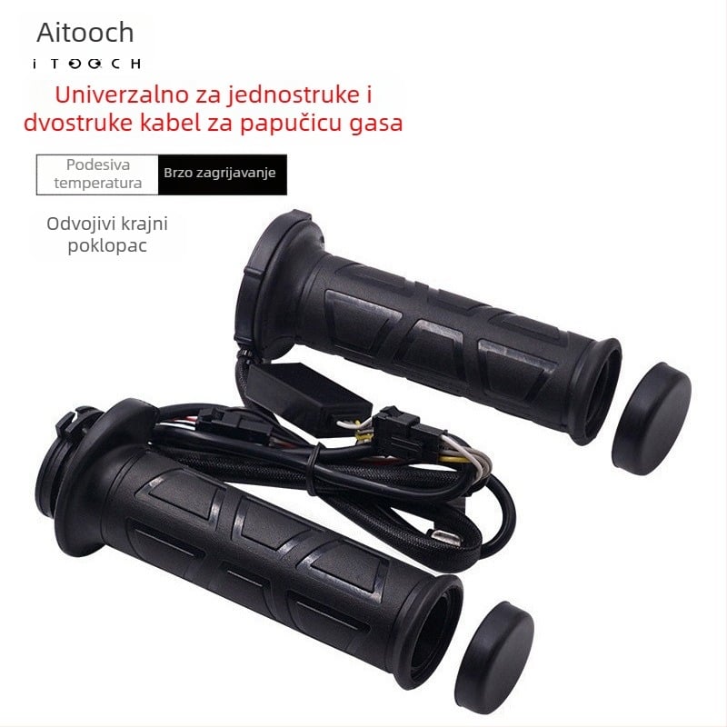 WUPP cs-095D1 Električno grijane ručice upravljača motocikla, podesiva temperatura, silikon anti-klizne zaštitne navlake