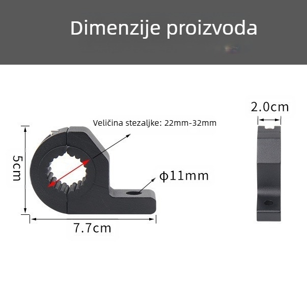 Držač spotlighta za motocikl s zaštitnim branikom i nosačem za okruglu cijev LED svjetla