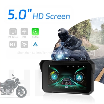 Navigacijski zaslon za motocikle s bežičnim CarPlay/Android Auto – 12V, vodootporan, model A4058, univerzalan za motocikle