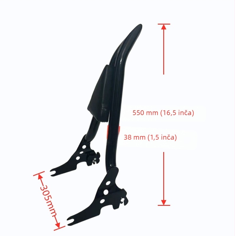 JJH Stražnja naslon za vozača i putnika s brzim otpuštanjem za Harley XL883/1200 X48 – Željezo, nosivost 200 kg, kompatibilno s Harley Sportsman Series