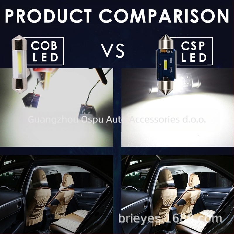 LED svjetlo za krov automobila, Double tip C5W Festoon, 1 CSP1860 LED, 2.7W, 12-16V