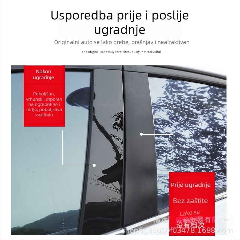 Dekorativne letvice za prozore i središnji stup Mercedes-Benz za modele GLA/GLB/CLA/A-Class/C-Class/E-Class/V-Class/ML-Class