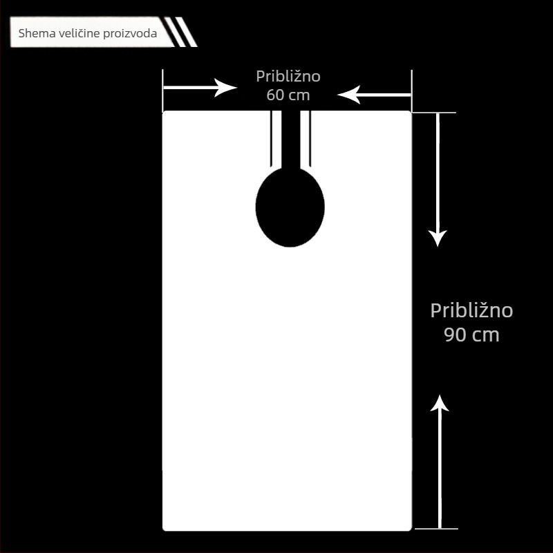 Jednokratna plastična kapa za frizerske usluge, 60×90 cm