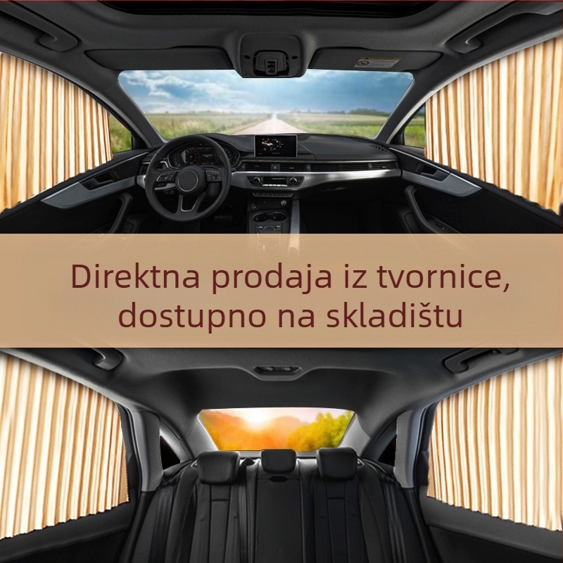 Auto sjenilo za sunce, rolo sjenilo, platno, gusto neproziran tip, opća primjena