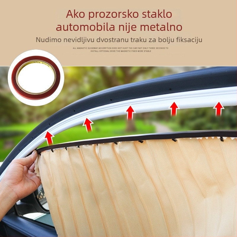 Auto sjenilo za sunce, rolo sjenilo, platno, gusto neproziran tip, opća primjena