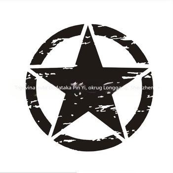 Artistic Taste Naljepnica za poklopac motora automobila s petokrakom zvijezdom, PET materijal, ljepilo za montažu