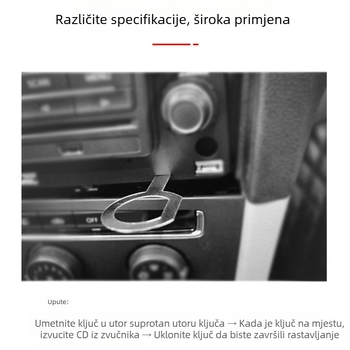 7-dijelni set alata za demontažu automobilske audio jedinice, metalni, za ploču s instrumentima