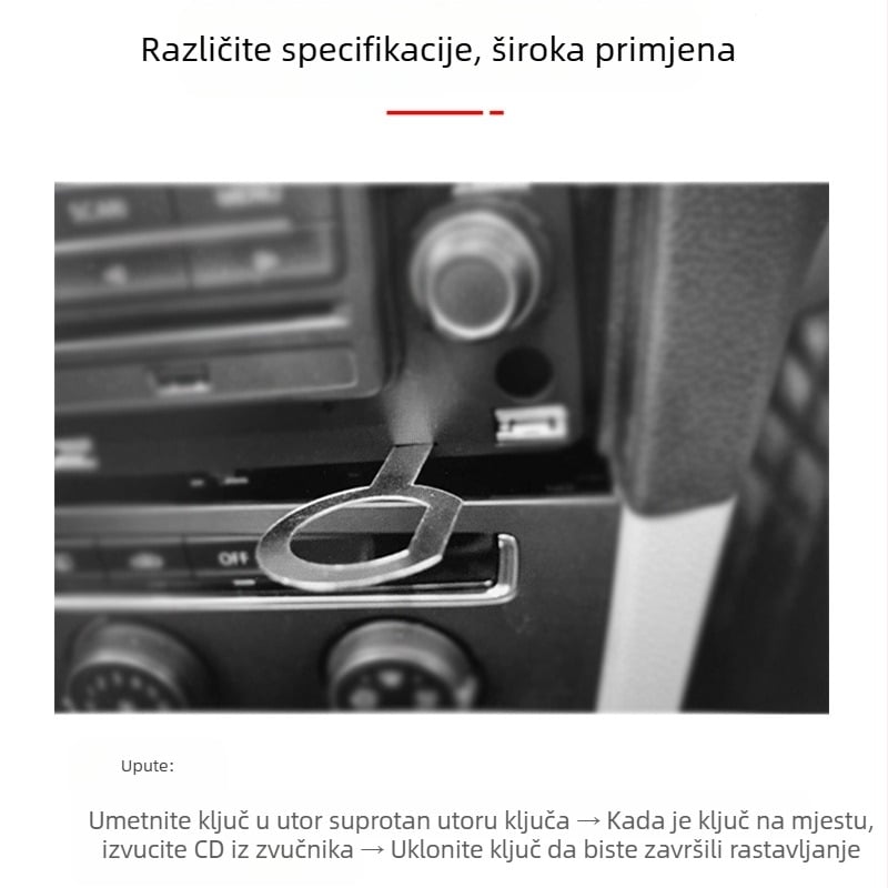7-dijelni set alata za demontažu automobilske audio jedinice, metalni, za ploču s instrumentima