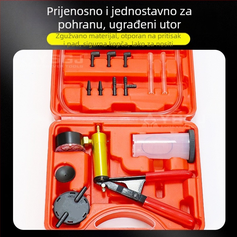 YS-054 Yongshi Ručna vakuumska pumpa za zamjenu tekućine kočnica – set alata Yongshi YS-054 za automobile (Brend: Yongshi; Set: više dijelova; Opseg primjene: dodatna oprema; Slučajevi primjene: mehanički popravak)