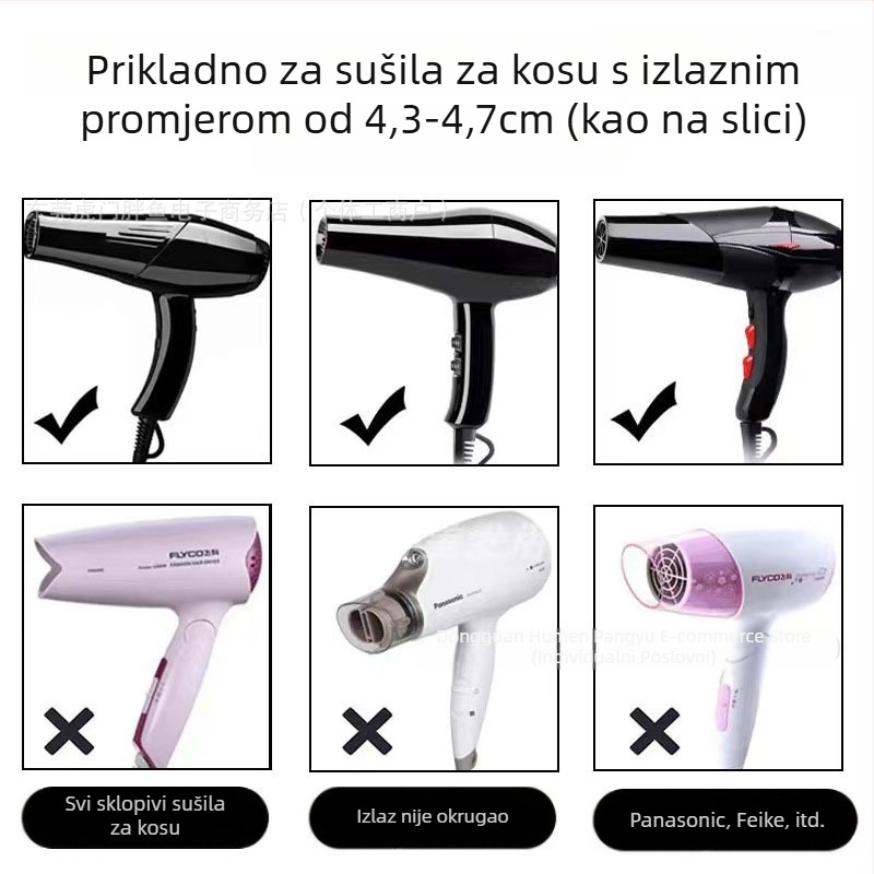 Set nastavaka za sušilo za kosu za profesionalni styling — ravna i kovrčava kosa, uključuje Duckbill mlaznicu i ravnu mlaznicu, nastavci za volumen