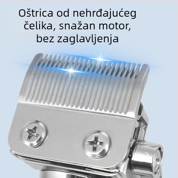 SOLIMPIA Električni stroj za šišanje kose, četkasti motor, oštrica od nehrđajućeg čelika, ugrađena baterija 1000-1200 mAh, trajanje 1-3 h, buka 36-45 dB