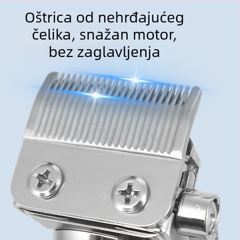 SOLIMPIA Električni stroj za šišanje kose, četkasti motor, oštrica od nehrđajućeg čelika, ugrađena baterija 1000-1200 mAh, trajanje 1-3 h, buka 36-45 dB