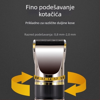 Električni uređaj za šišanje kose s keramičkom oštricom, periva glava, LCD zaslon, model 690A, radno vrijeme 1–3 sata