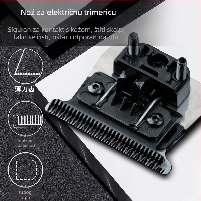 Mythus Model 787 – Električni frizerski klipper, zamjenjiva glava za rezanje, oštar, dizajn bez šavova, fiksna glava