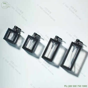 PET bočica za šampon, četvrtastog oblika, pumpa, injekcijsko oblikovanje, sitotisk završna obrada.