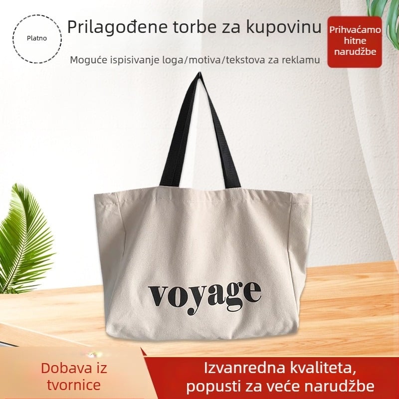 DIY platnena tote vrećica, prilagodljiva, otisak toplinskim prijenosom, s dnom i bočnim šavovima