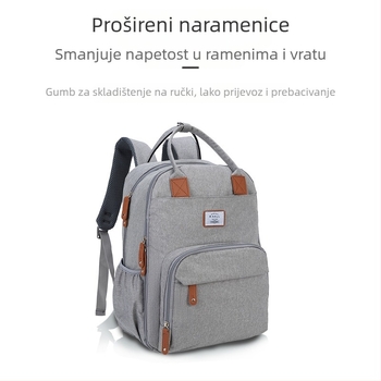Ruksak za pelene za mame – lagan, velik kapacitet, poliester, torba za mamu i bebu, višenamjenska skladišna torba, proljeće 2024
