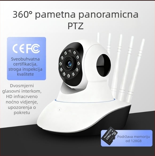 a1 HD bežična sigurnosna kamera s PTZ, noćni vid, dvosmjerni zvuk, 1080p, TF kartica