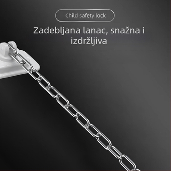 Višenamjenska sigurnosna zaštita za prozore i vrata s lancem, zaustivač vrata, instalacija bez bušenja, dječja sigurnost