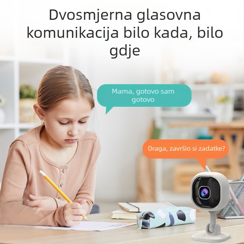 A3 kvadratna bežična sigurnosna kamera s 1080p HD, dvosmjerni zvuk, noćno snimanje, pohrana na TF karticu