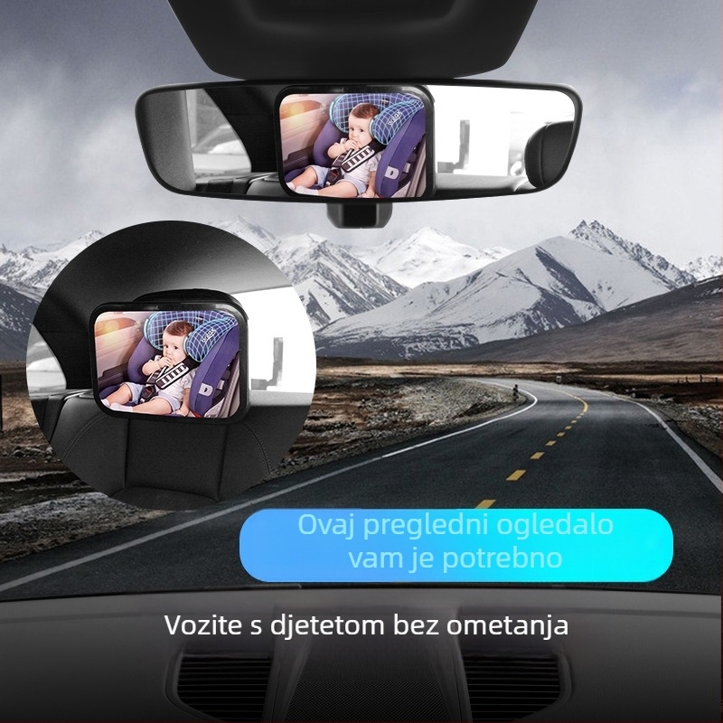 Unutarnji auto ogledalo za bebu, 360° rotacija, Xiao Island marka, licencirana privatna marka