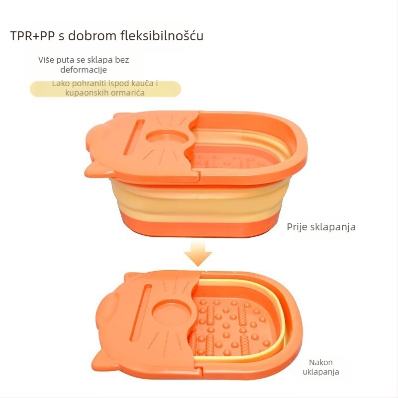 Sklopiva kada za stopala, kućna upotreba, plastična debeli konstukcija, za žene i trudnice, bez opskrbe vodom, modern minimalistički stil, materijal: TPR+PP