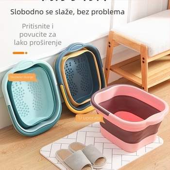 Sklopiva kadica za stopala s masažom, plastična, za kućnu upotrebu/studentski dom/ured, pogodna za sve sezone, serija 230304