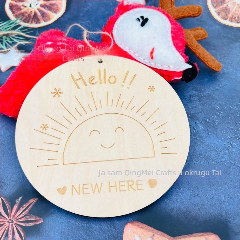 Dvostrano gravirana drvena kartica za bebe – objava rođenja