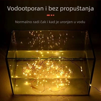 LED solne bakrene žice rasvjeta, vanjsko dvorišno osvjetljenje, vodootporne dekorativne žice, 100 LED, IP65, kampiranje