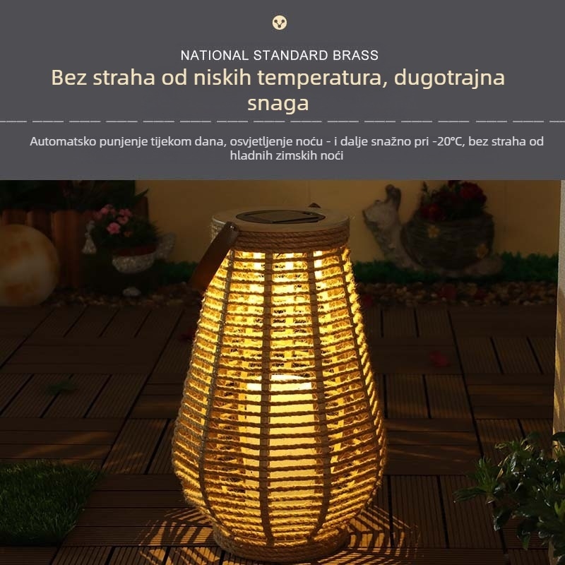 Solarna lanternu za vrt - vodootporno vanjsko osvjetljenje, model XX-22C085, snaga 0,1W, trajanje osvetljenja 6–12 sati, geometrijski/apstraktni dizajn