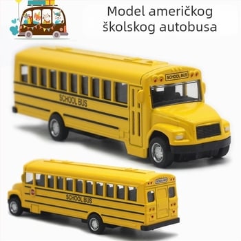 Aluminijski pull-back model školskog autobusa, 1:43 skala, Yi Da Xin, višenamjenska igračka autobus