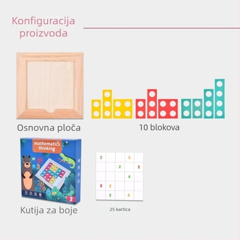 Drevna igra za razvoj razmišljanja kod djece, Montessori stil, razvoj logičkog i matematičkog razmišljanja, stolna slagalica za uzrast 4–6 godina (Materijal: drvo; Kategorija: ravni slagalica; Prilagodba: prilagođeni uzorci; Dob: 4–6 godina)