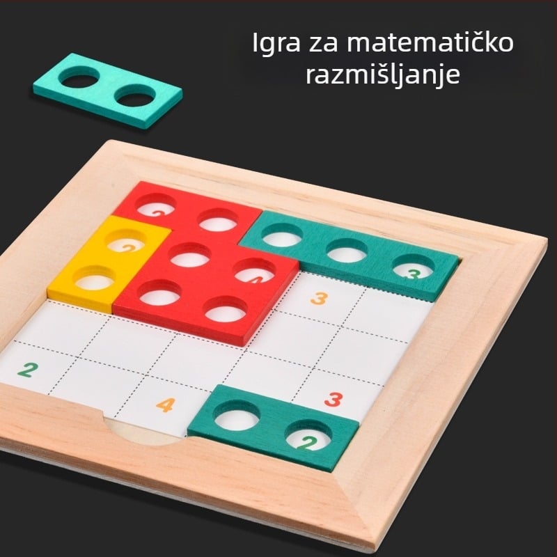 Drevna igra za razvoj razmišljanja kod djece, Montessori stil, razvoj logičkog i matematičkog razmišljanja, stolna slagalica za uzrast 4–6 godina (Materijal: drvo; Kategorija: ravni slagalica; Prilagodba: prilagođeni uzorci; Dob: 4–6 godina)