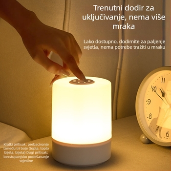 Punjač za noćnu lampu na noćnom ormariću – svjetlo s zaštitom očiju za spavaću sobu i hranjenje djeteta, moderni minimalistički dizajn