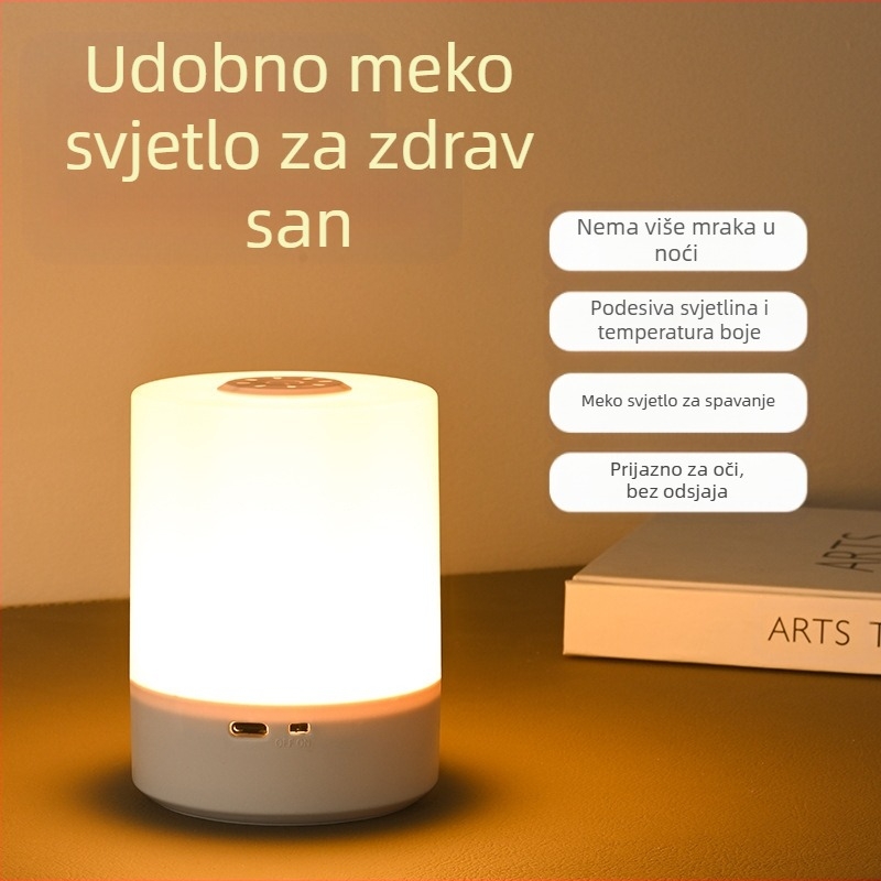 Punjač za noćnu lampu na noćnom ormariću – svjetlo s zaštitom očiju za spavaću sobu i hranjenje djeteta, moderni minimalistički dizajn