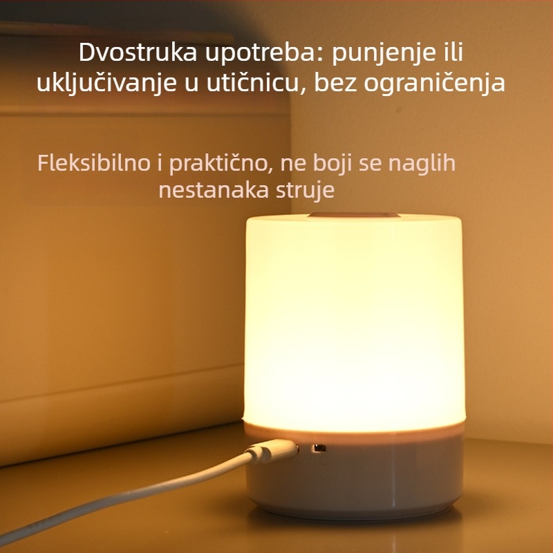 Punjač za noćnu lampu na noćnom ormariću – svjetlo s zaštitom očiju za spavaću sobu i hranjenje djeteta, moderni minimalistički dizajn