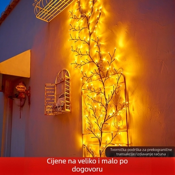 LED lampica u obliku grančice s fleksibilnim izdancima, skandinavski unutarnji dekor — zidna ili noćna lampa u obliku drveta