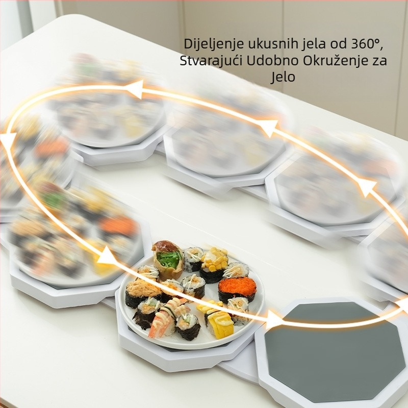 Rotirajuća tac za serviranje Lazy Susan — prenosiva, ABS plastika, s tiskanim logotipom, Serija 55