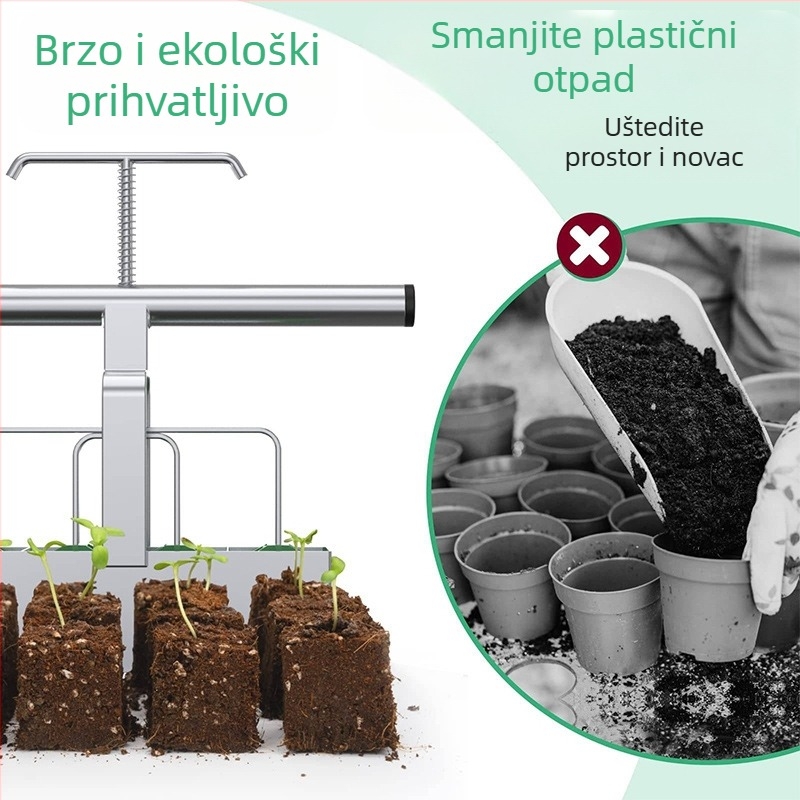 Miaro Ručni vrtni alat za sadnju presadnica i oblikovanje grudica tla s produženim ručkom, od čelika (0.95 kg, 28.5×5.2×25 cm)