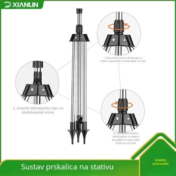 Vertikalni sustav magle niskog tlaka s podesivim trojnožnim nosačem za vanjsko hlađenje dvorišta