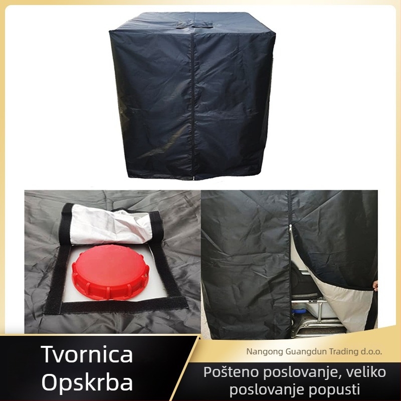 Poklop za IBC vodeni rezervoar i ton-barel, 210D Oxford tkanina, prašino-zaštita, kiša i vodonepropusnost, mogućnost prilagodbe